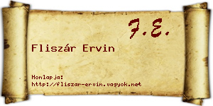 Fliszár Ervin névjegykártya