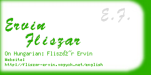 ervin fliszar business card